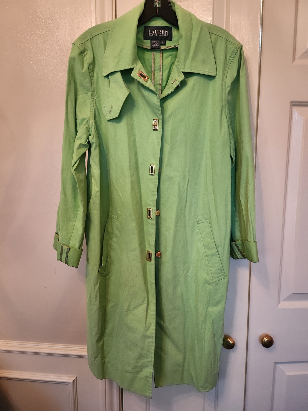 Ralph Lauren Light Green Trench Coat